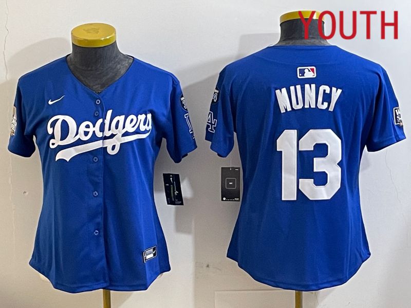 Youth Los Angeles Dodgers 13 Muncy Blue Game 2024 Nike MLB Jersey style 11215